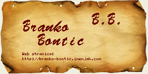 Branko Bontić vizit kartica